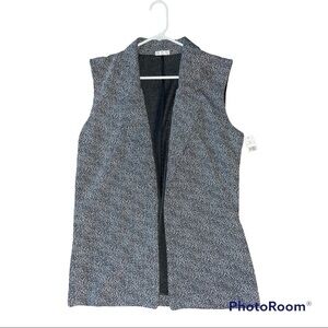ABN NWT Sleeveless Black and White Cardigan Size Large